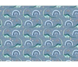 Jersey - Dinos Regenbogen rauchblau